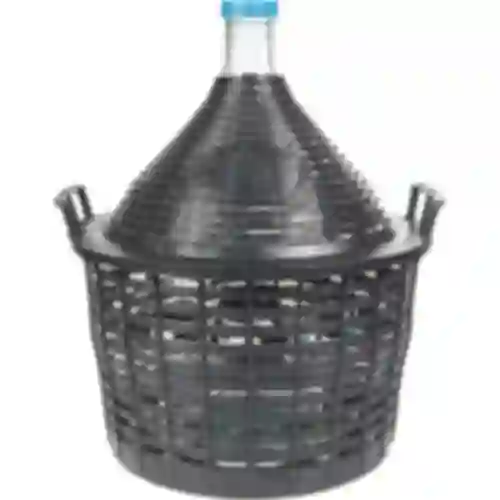 Wijnballon 20 L in plastic mand