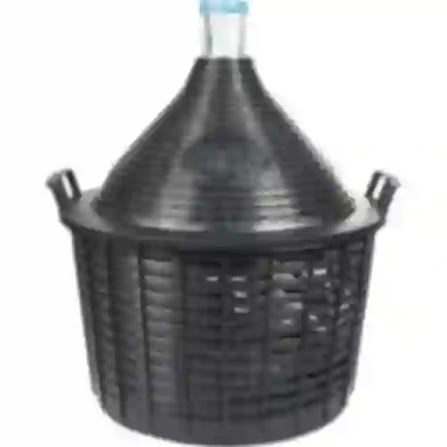 Wijnballon 25 L in plastic mand