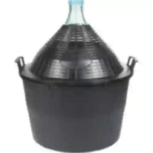 Wijnballon 34 L in plastic mand