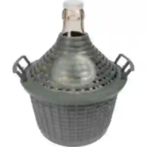 Wijnballon 5 L in plastic mand