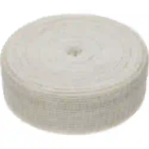 Wit slagersnet met afmetingen 12,5 cm x 50 m, met hittebestendigheid tot 220°C