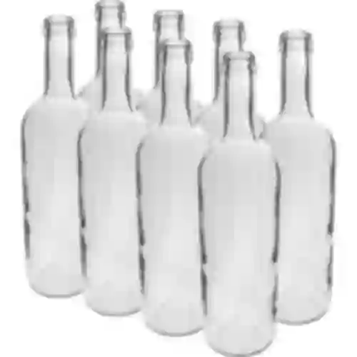 Witte fles voor wijn 0,75 L - verpakking van 8 stuks