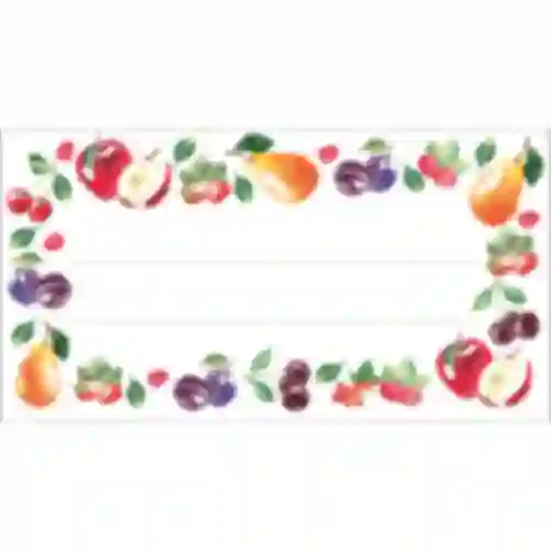 Zelfklevende labels ontwerp fruit 85/45 mm - 20 stuks.