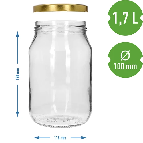 TO-inmaakpot 1,7 L met goudkleurig deksel Ø 100/6, 1 stuk - 4