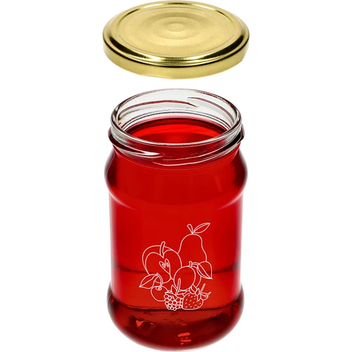 TO pot 300ml met opdruk - mix van fruit en deksel fi66/4 - 6 stuks - 5 ['potten met opdruk', ' decoratieve potten', ' potten met deksels', ' potten voor conserven', ' elegante potten', ' potten voor jam', ' pot met opdruk', ' pot met afbeelding', ' potten voor conserven', ' potten voor voorraadkast', ' TO pot', ' twist-off pot']