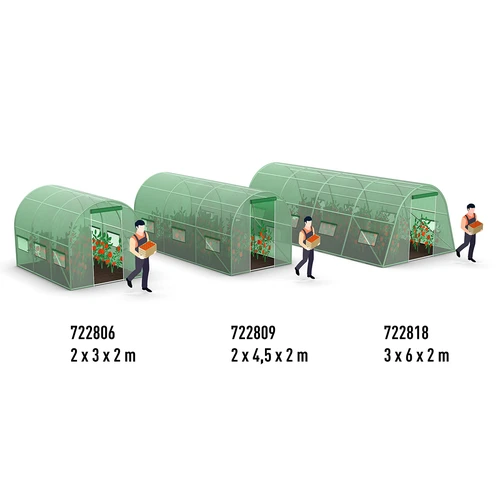 Tuinkas (folie) 2x4,5x2 m - 16 ['kas', ' tuinkas', ' tunnel', ' foliekas', ' tuintunnel', ' stevige tuinkassen', ' huis-tuin kas', ' tuinkas prijs']