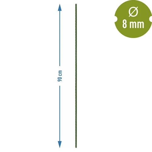 Tuinstokken Bioogród – gecoat staal, 0,9 m, fi 8 mm, 10 stuks - 3 ['tuinstok', ' plantstok', ' plantensteun', ' tuinsteun', ' metalen tuinsteunen', ' klimplantensteun', ' steunen voor klimplanten', ' metalen steunen voor bloemen', ' gecoate metalen stokken', ' gecoate plantstok', ' rechte stalen stok', ' tuinaccessoires', ' hoe zorg je voor planten', ' aanbevolen stokken voor planten', ' groene stok', ' gecoate stalen stokken']