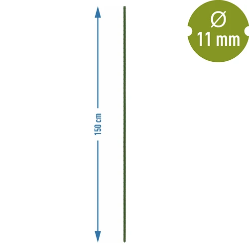 Tuinstokken Bioogród – gecoat staal, 1,5 m, fi 11 mm, 10 stuks - 3 ['tuinstok', ' plantenstok', ' plantensteun', ' tuinsteun', ' metalen tuinsteunen', ' steun voor klimplanten', ' steunen voor klimplanten', ' metalen steunen voor bloemen', ' gecoate metalen stokken', ' gecoate plantenstok', ' rechte stalen stok', ' tuinaccessoires', ' hoe zorg je voor planten', ' aanbevolen stokken voor planten', ' groene stok', ' gecoate stalen stokken']