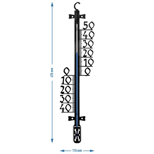 Tuinthermometer (-40 tot +50°C), 47cm - 3 ['thermometer', ' tuinthermometer', ' thermometer voor de tuin', ' thermometer met haak', ' schroefbare thermometer', ' thermometer met grote schaal', ' zwarte thermometer', ' plastic thermometer', ' thermometer van kunststof', ' ophangbare thermometer', ' grote thermometer', ' buitenthermometer', ' duidelijke thermometer voor de tuin', ' thermometer voor buiten', ' welke thermometer te kiezen']