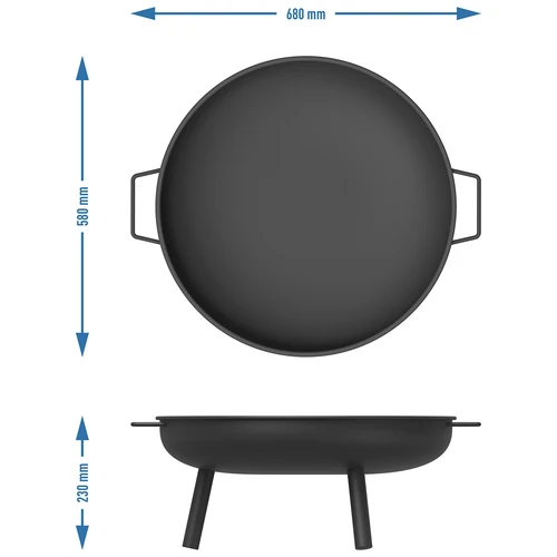 Tuinvuurplaats Ø58 cm, rond, schaal - 9 ['vuurplaats in de tuin', ' ronde vuurplaats', ' kampvuur', ' onder de ketel', ' Poolse vuurplaats', ' vuurplaats van ruw staal', ' kampvuurplaats', ' gietijzeren ketel', ' grill', ' driepoot', ' tuingereedschap', ' koken in de tuin', ' vuurplaats onder het rooster', ' beste vuurplaats', ' geschilderde vuurplaats', ' kampvuurplaats', ' gietijzeren ketel', ' grill', ' driepoot', ' hittebestendige vuurplaats', ' zwarte vuurplaats', ' moderne vuurplaats', ' vuurplaats op poten', ' kleine vuurplaats', ' worstjes roosteren']