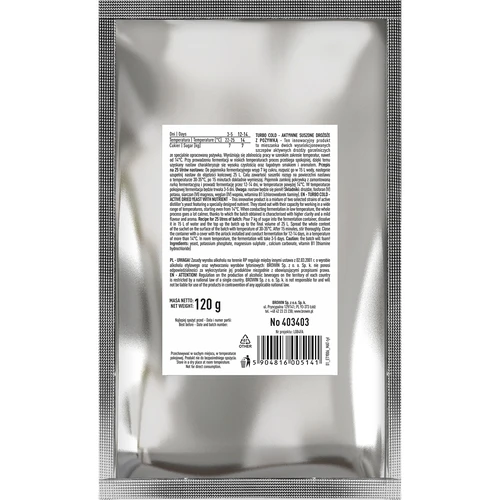 Turbo Cold Gist 120 g - 2 ['distilleergist', ' distilleergisten', ' Turbo Cold gist', ' gist voor moonshine', ' distilleergist voor alcoholfermentatie', ' distillatie', ' moonshine gist', ' Black Label']