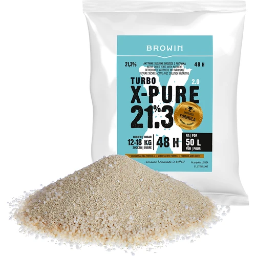 Turbo Gist X-Pure 21,3%, 50 L - 5 ['distilleergist', ' gist voor alcohol', ' turbo gist', ' pure gist', ' gist 21', '3%', ' gist voor brouwsel', ' voor zelfgemaakte alcohol', ' distilleergist voor 50 L', ' brouwsel 50 L', ' zuivere fermentatie', ' suikerbrouwsels', ' voor hoogalcoholische brouwsels', ' voor suikerbrouwsels', ' hoog alcoholpercentage', ' distillatie', ' meer dan 21%', ' snelle fermentatie', ' Browin gist', ' gist 21%', ' alco gist', ' alko gist', ' sterke gist', ' zuivere fermentatie']