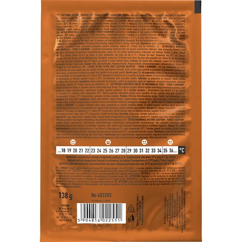 Turbo X-Harmony Gist 18%, 25 L, 138 g - 2 ['distilleergist', ' gist voor alcohol', ' turbo gist', ' harmony gist', ' gist 18%', ' gist voor brouwsel', ' voor zelfgemaakte alcohol', ' distilleergist voor 25 liter', ' brouwsel 25L', ' zuivere fermentatie', ' suikerbrouwsels', ' voor brouwsels', ' voor suikerbrouwsels', ' rustige fermentatie', ' aangename geur tijdens fermentatie', ' stabiele fermentatie', ' gemakkelijk klaren', ' distillatie', ' gist x', ' Browin gist', ' gist 18%', ' alco gist', ' alko gist', ' aanbevolen gist', ' gist van hoge kwaliteit', ' gedroogde gist met voedingsstof', ' gemakkelijk klaren van brouwsel']