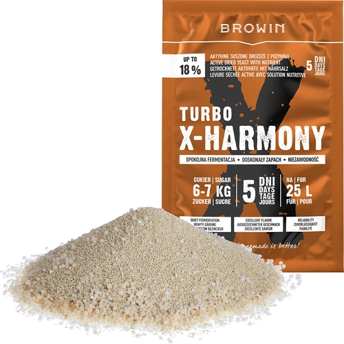 Turbo X-Harmony Gist 18%, 25 L, 138 g - 3 ['distilleergist', ' gist voor alcohol', ' turbo gist', ' harmony gist', ' gist 18%', ' gist voor brouwsel', ' voor zelfgemaakte alcohol', ' distilleergist voor 25 liter', ' brouwsel 25L', ' zuivere fermentatie', ' suikerbrouwsels', ' voor brouwsels', ' voor suikerbrouwsels', ' rustige fermentatie', ' aangename geur tijdens fermentatie', ' stabiele fermentatie', ' gemakkelijk klaren', ' distillatie', ' gist x', ' Browin gist', ' gist 18%', ' alco gist', ' alko gist', ' aanbevolen gist', ' gist van hoge kwaliteit', ' gedroogde gist met voedingsstof', ' gemakkelijk klaren van brouwsel']