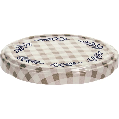 Twist-off deksel Ø82/6, beige ruitjes, 10 stuks - 3