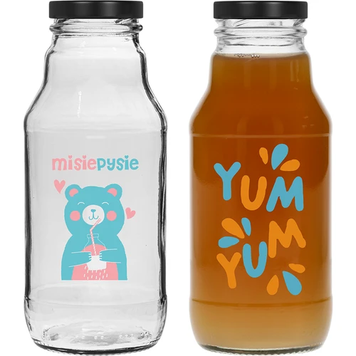 Twist-off fles 330 ml met dop fi43 en kleurrijke opdruk - 6 stuks - 5 ['Kubuś fles', ' kinderfles', ' fles met opdruk', ' fles voor sap', ' fles voor tomatenpuree', ' fles voor siroop', ' fles 330 ml', ' fles met dop', ' fles met klik', ' fles voor smoothie']