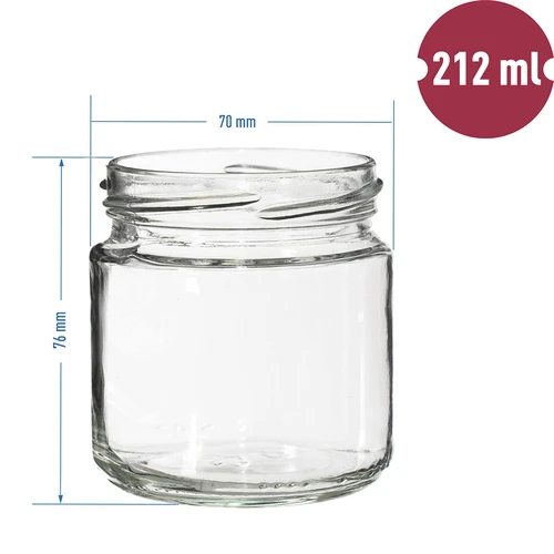 Twist-off pot 212 ml, fi 66 - 12 stuks - 7 ['glazen pot 200 ml', ' pot 212 ml', ' glazen potjes', ' kleine potten', ' potten met deksels', ' glazen potjes', ' potten voor conserven', ' potjes voor jam', ' pot deksels fruit', ' pot voor kruiden', ' pot voor confituren']