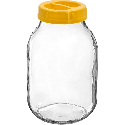 Twist-off pot 3 L en kunststof deksel fi 100, met handvat  - 1 ['pot', ' glazen pot', ' glazen pot', ' pot met deksel', ' pot voor het inmaken van augurken', ' pot voor augurken', ' pot voor likeuren', ' pot voor likeuren', ' pot met handvat', ' deksel met handvat', ' praktische pot', ' pot met handvat', ' mooie pot', ' welke pot te kopen']