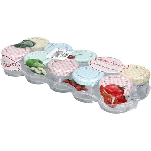Twist-off pot 30 ml met gekleurde deksel fi 43 - 10 stuks - 2 ['potjes', ' kleine potjes', ' potje', ' glazen pot', ' glazen potjes', ' pot met deksel', ' potjes voor conserven', ' pot voor wecken', ' potjes voor wecken', ' potjes voor kruiden', ' pot voor jam', ' pot voor confituur', ' pot voor honing', ' potje voor honing']