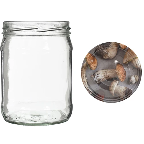 Twist-off pot 500 ml met gekleurd deksel fi82/6 - 6 stuks - 8 ['potten voor fermenteren', ' potten voor conserven', ' potten voor inmaak', ' potten voor compotes', ' set potten met deksels', ' gekleurde deksels']