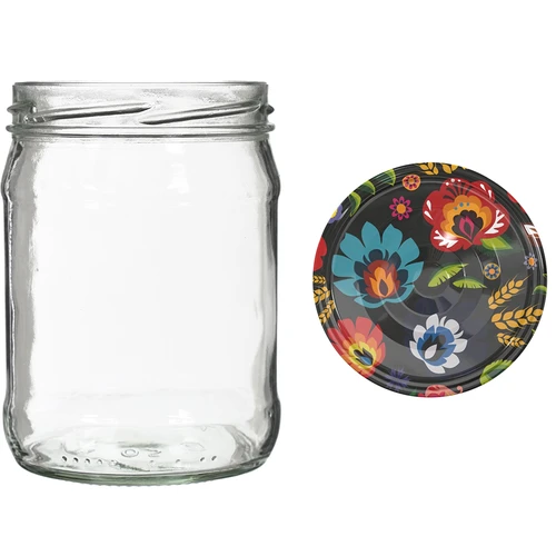 Twist-off pot 500 ml met gekleurd deksel fi82/6 - 6 stuks - 7 ['potten voor fermenteren', ' potten voor conserven', ' potten voor inmaak', ' potten voor compotes', ' set potten met deksels', ' gekleurde deksels']