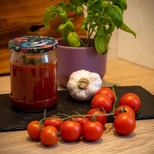 Twist-off pot 500 ml met gekleurd deksel fi82/6 - 6 stuks - 10 ['potten voor fermenteren', ' potten voor conserven', ' potten voor inmaak', ' potten voor compotes', ' set potten met deksels', ' gekleurde deksels']
