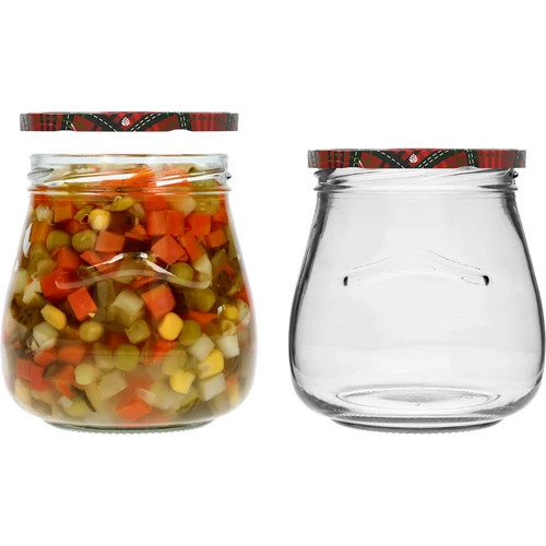 Twist-off pot 500ml "Omgekeerde Amfora" met gekleurde deksel fi 82/6, 6 stuks - 7 ['pot', ' amfora pot', ' pot 500ml', ' set van potten', ' glazen potten', ' pot voor conserven', ' potten voor cosmetica', ' potten 6 stuks', ' glazen pot', ' potten voor jam', ' potten voor confituren', ' potten voor marmelades', ' potten voor vleesconserven', ' potten voor potten', ' potten voor cosmetica']