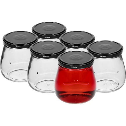 Twist-off pot 500ml "Omgekeerde Amfora" met zwarte deksel fi 82/6, 6 stuks - 2 ['pot', ' amfora pot', ' pot 500ml', ' set van potten', ' glazen potten', ' pot voor conserven', ' potten voor cosmetica', ' potten 6 stuks', ' glazen pot', ' potten voor jam', ' potten voor confituren', ' potten voor marmelades', ' potten voor vleesconserven', ' potten voor potten', ' potten voor cosmetica']