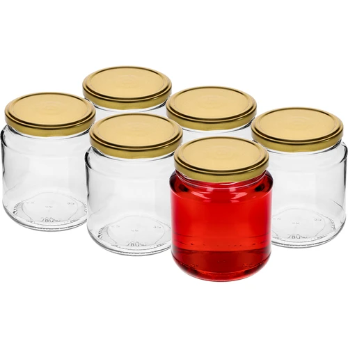 Twist-off pot, dikke 580ml met gouden deksel fi82/6, 6 stuks - 2 ['potten', ' pot', ' set van potten', ' containers', ' glazen containers', ' opslagpotten', ' keukenpotten', ' glazen potten', ' potten met metalen deksel', ' voedselopslagpotten', ' inmaakpotten', ' potten voor kruiden', ' potten voor koffie', ' potten voor thee', ' vaatwasmachinebestendige potten', ' glazen pot', ' pot met deksel', ' set van potten', ' potten voor jam', ' dikkerd', ' dikke pot']