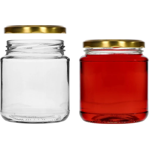 Twist-off pot, dikke 580ml met gouden deksel fi82/6, 6 stuks - 3 ['potten', ' pot', ' set van potten', ' containers', ' glazen containers', ' opslagpotten', ' keukenpotten', ' glazen potten', ' potten met metalen deksel', ' voedselopslagpotten', ' inmaakpotten', ' potten voor kruiden', ' potten voor koffie', ' potten voor thee', ' vaatwasmachinebestendige potten', ' glazen pot', ' pot met deksel', ' set van potten', ' potten voor jam', ' dikkerd', ' dikke pot']