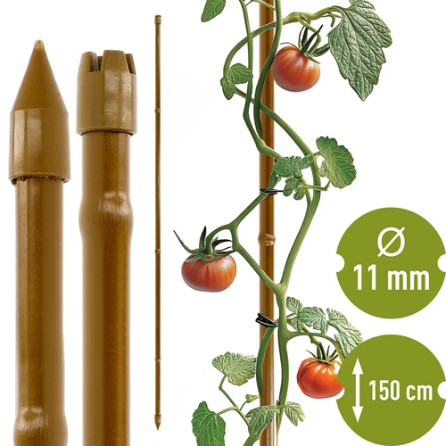 Tyczka stalowa powlekana o kształcie bambusa, 150 cm x 11mm