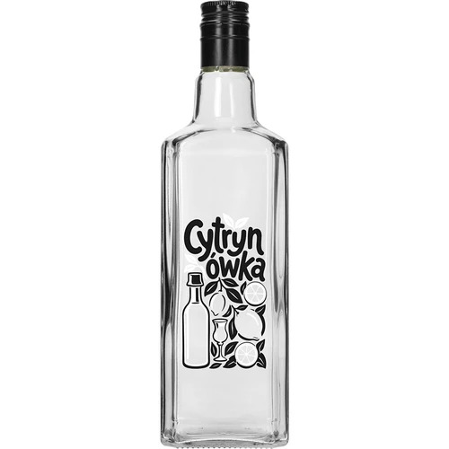 Tynktura-fles 500 ml met opdruk ‘Cytrynówka’ en schroefdop