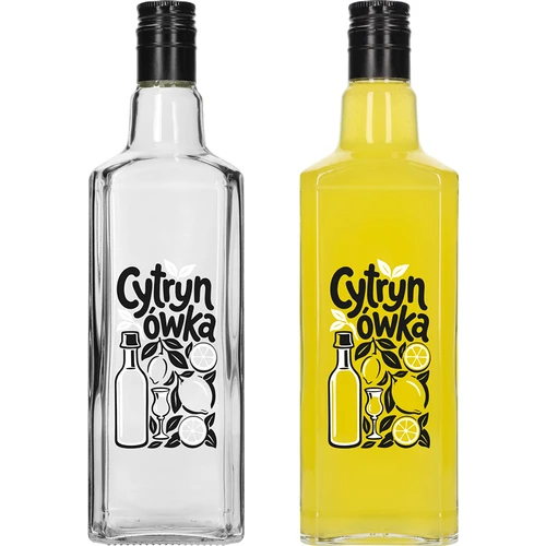 Tynktura-fles 500 ml met opdruk ‘Cytrynówka’ en schroefdop - 3
