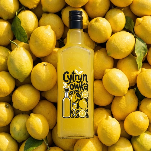 Tynktura-fles 500 ml met opdruk ‘Cytrynówka’ en schroefdop - 6
