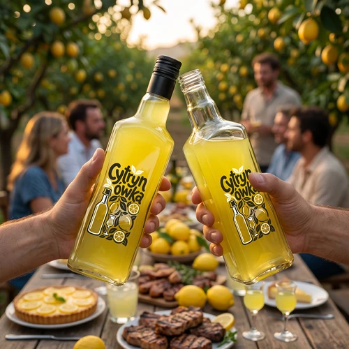 Tynktura-fles 500 ml met opdruk ‘Cytrynówka’ en schroefdop - 7