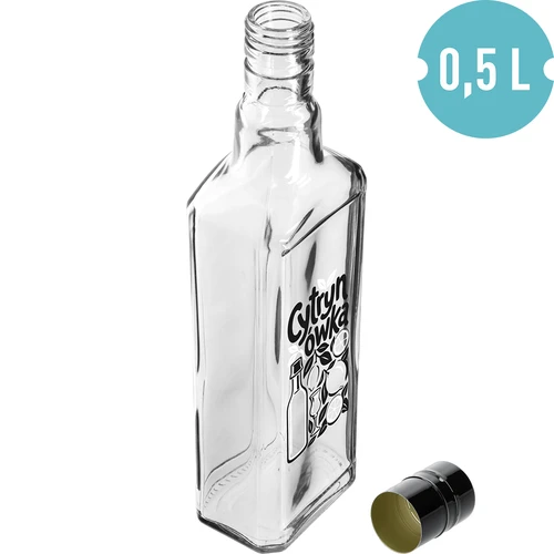 Tynktura-fles 500 ml met opdruk ‘Cytrynówka’ en schroefdop - 2