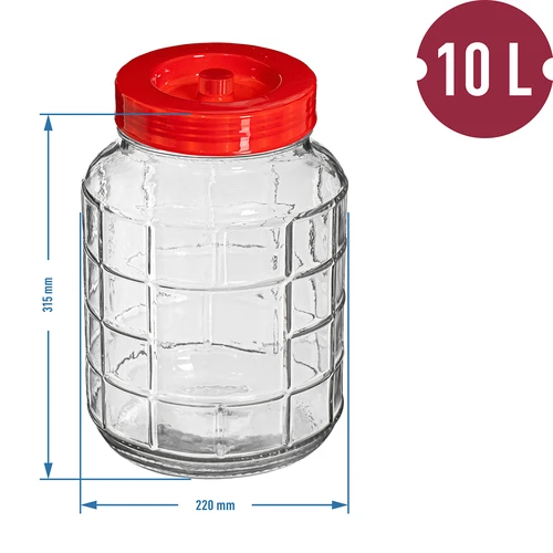 Universele pot 10 L - 7 ['wijnpot', ' inmaakpot', ' wijnpot', ' grote glazen pot', ' voor likeur']