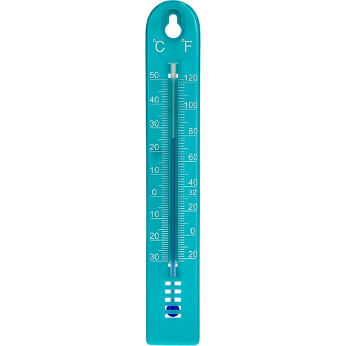 Universele thermometer (-30 tot +50°C), 17 cm, blauw  - 1 ['thermometer', ' universele thermometer', ' thermometer van kunststof', ' thermometer met duidelijke schaal', ' thermometer met dubbele schaal in °C en °F', ' thermometer voor ruimtes met hoge luchtvochtigheid', ' buitenthermometer tot -30°C', ' vochtbestendige thermometer', ' thermometer in blauwe kleur', ' stevige thermometer']