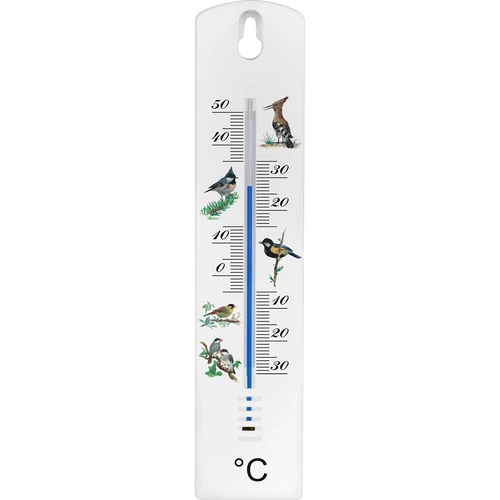 Universele thermometer met afbeelding - vogels (-30°C tot +50°C) 20cm  - 1 ['universele thermometer', ' thermometer van kunststof', ' thermometer met duidelijke schaal', ' thermometer met dubbele schaal', ' thermometer voor ruimtes met hoge luchtvochtigheid', ' binnen-buiten thermometer', ' thermometer met kleurrijke opdruk']