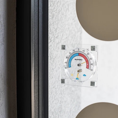 Universele thermometer met hygrometer transparant, zelfklevend (-50°C tot +50°C) - 3 ['universele thermometer', ' buitenthermometer', ' raampthermometer', ' balkonthermometer', ' vensterthermometer', ' thermometer', ' thermometer met duidelijke schaal', ' thermometer van kunststof', ' ruitthermometer', ' zelfklevende thermometer', ' thermometer met hygrometer']