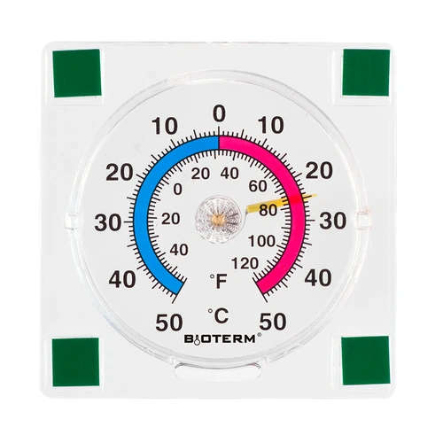 Universele transparante thermometer, zelfklevend (-50°C tot +50°C)  - 1 ['universele thermometer', ' zelfklevende thermometer', ' thermometer voor binnen', ' huishoudthermometer', ' thermometer', ' kamertemperatuurmeter', ' thermometer met duidelijke schaal', ' thermometer van kunststof', ' thermometer voor op het raam']
