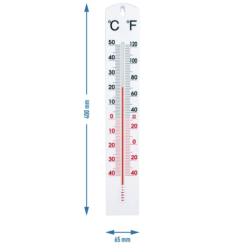 Universele witte thermometer (-40°C tot +50°C) 40cm - 2 ['thermometer', ' universele thermometer', ' thermometer van kunststof', ' thermometer met duidelijke schaal', ' thermometer met dubbele schaal', ' thermometer voor ruimtes met hoge luchtvochtigheid']