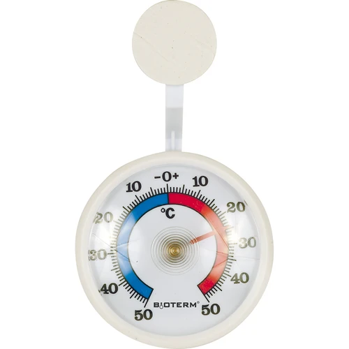 Universele zelfklevende thermometer (-50°C tot +50°C) Ø 7,2cm  - 1 ['universele thermometer', ' buitenthermometer', ' raampthermometer', ' balkonthermometer', ' vensterthermometer', ' thermometer', ' thermometer met duidelijke schaal', ' thermometer van kunststof', ' ruitthermometer', ' zelfklevende thermometer', ' tweezijdige thermometer']