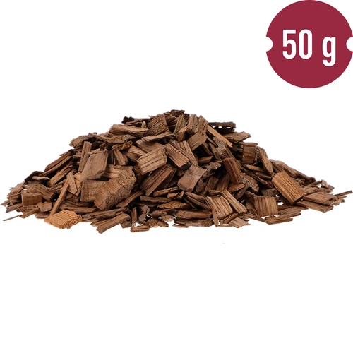 Vanille eiken vlokken, zwaar geroosterd, 50 g - 4 ['eiken chips', ' zwaar geroosterde eiken chips', ' eiken vlokken', ' vanille eiken vlokken voor alcohol', ' toevoegingen voor alcohol', ' smaaktoevoegingen']