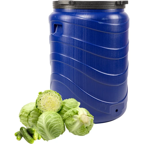 Vat voor fermentatie 240 L blauw - 3 ['grote vaten voor fermentatie', ' grote vaten voor augurken', ' vat voor komkommers', ' vat voor kool', ' vat voor het fermenteren van komkommers', ' vat voor het fermenteren van kool', ' vaten voor regenwater', ' vat voor regenwater', ' vat voor het verzamelen van regenwater', ' groot afsluitbaar vat', ' vat voor voedsel', ' schroefvat', ' vat met schroefdeksel', ' groot plastic vat', ' goed vat', ' blauw vat']