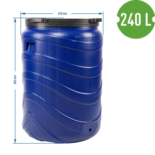 Vat voor fermentatie 240 L blauw - 9 ['grote vaten voor fermentatie', ' grote vaten voor augurken', ' vat voor komkommers', ' vat voor kool', ' vat voor het fermenteren van komkommers', ' vat voor het fermenteren van kool', ' vaten voor regenwater', ' vat voor regenwater', ' vat voor het verzamelen van regenwater', ' groot afsluitbaar vat', ' vat voor voedsel', ' schroefvat', ' vat met schroefdeksel', ' groot plastic vat', ' goed vat', ' blauw vat']