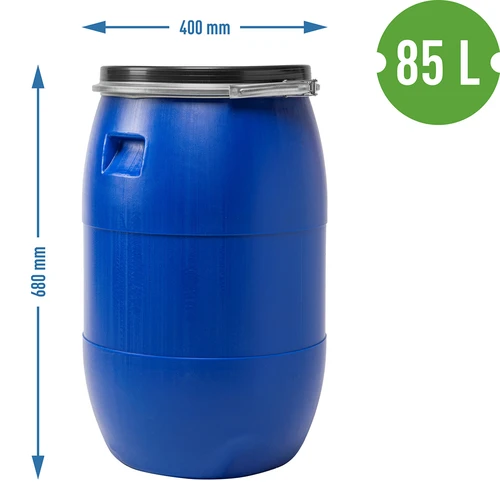 Vat voor kool 85 L, met drukring, blauw, Sterk - 9 ['vaten voor fermentatie', ' vaten voor augurken', ' vat voor komkommers', ' vat voor kool', ' vat voor het fermenteren van komkommers', ' vat voor het fermenteren van kool', ' afsluitbaar vat', ' voedselvat', ' plastic vat', ' kunststof vat', ' goed vat', ' ruim vat', ' blauw vat', ' luchtdicht vat', ' vat met ring', ' vat met drukring', ' vat met deksel', ' vat met stalen ring', ' regenton', ' vat voor regenwater', ' vat 85 liter']