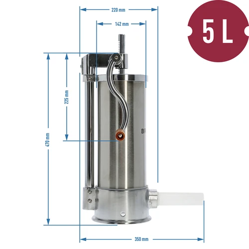 Verticale vuller 5kg - 10 ['worstenvuller', ' worstmachine', ' worstmaker', ' worstmaker', ' worstenset', ' worstenvuller', ' slagersvuller', ' verticale vuller']