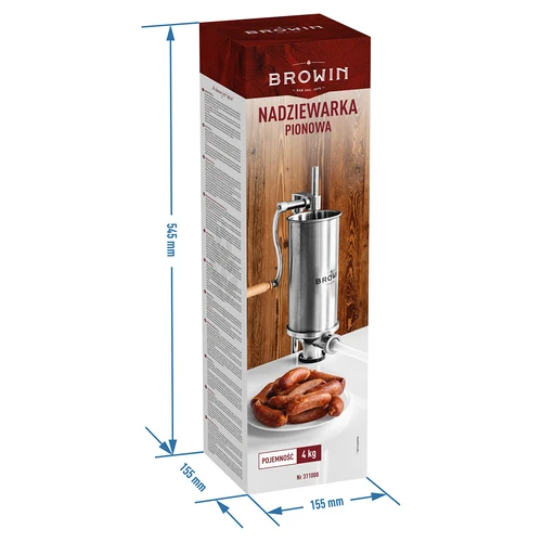 Verticale worstenvuller 4 kg - 11 ['worstenvuller', ' worstenvuller', ' worstenvuller', ' verticale worstenvuller', ' worstspuit', ' vleesinjector', ' huishoudelijke worstenvuller', ' gastronomische worstenvuller', ' slagerijapparatuur', ' worststopper', ' worststopper', ' verticale worststopper']
