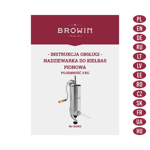 Verticale worstopper 3 kg - 8 ['worstopper voor worsten', ' worstopper voor thuisslagers', ' huisgemaakte worst', ' voor huisgemaakte worst', ' hoe maak je worst', ' worstvuller', ' slagersvuller', ' verticale vuller']